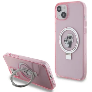 Karl Lagerfeld KLHMP15SHMRSKCP iPhone 15 6.1" pink/pink hardcase Ring Stand Karl&Choupette MagSafeeng