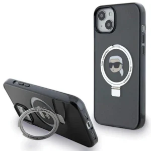 Karl Lagerfeld KLHMP15SHMRSKHK iPhone 15 6.1" black/black hardcase Ring Stand Karl Head MagSafeeng