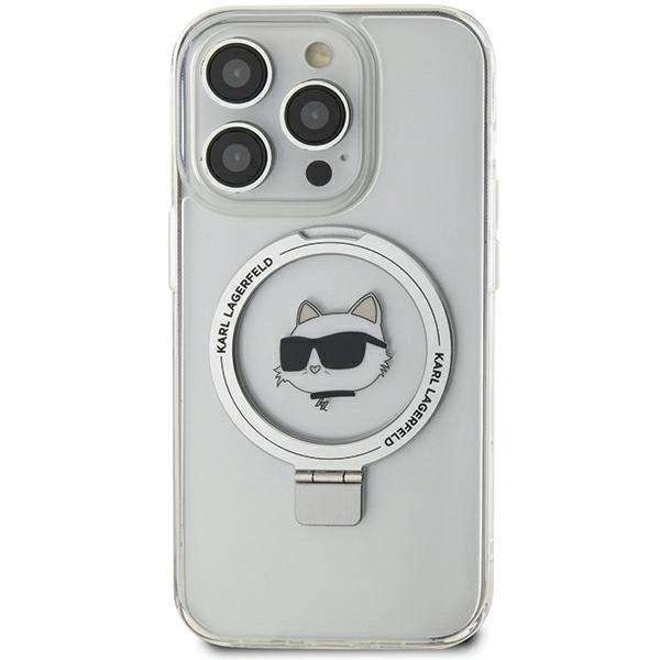 Karl Lagerfeld KLHMP15XHMRSCHH iPhone 15 Pro Max 6.7" white/white hardcase Ring Stand Choupette Head MagSafeeng