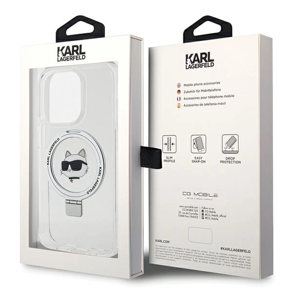 Karl Lagerfeld KLHMP15XHMRSCHH iPhone 15 Pro Max 6.7" white/white hardcase Ring Stand Choupette Head MagSafeeng