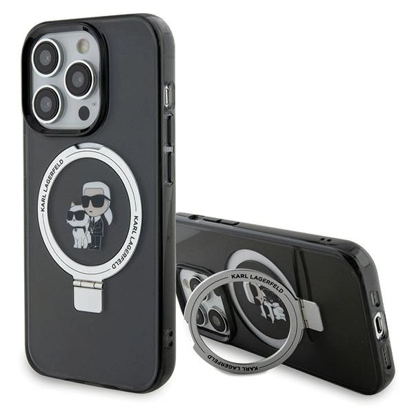 Karl Lagerfeld KLHMP15XHMRSKCK iPhone 15 Pro Max 6.7" black/black hardcase Ring Stand Karl&Choupette MagSafeeng