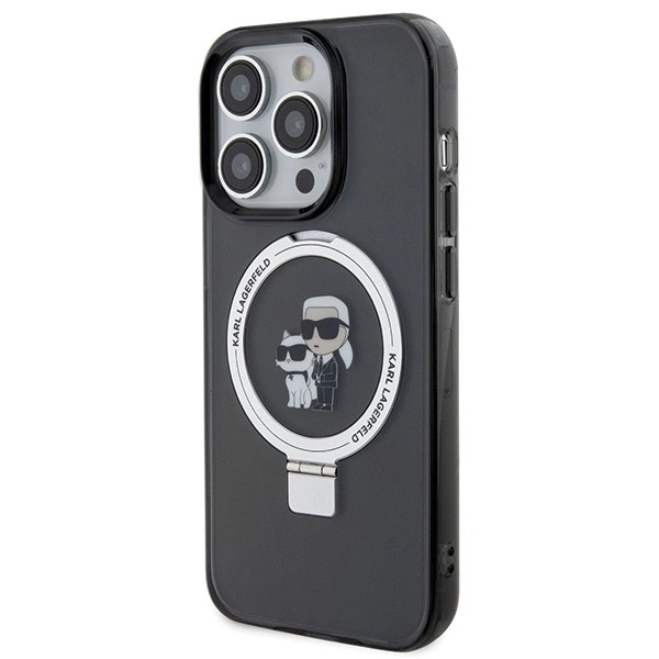 Karl Lagerfeld KLHMP15XHMRSKCK iPhone 15 Pro Max 6.7" black/black hardcase Ring Stand Karl&Choupette MagSafeeng
