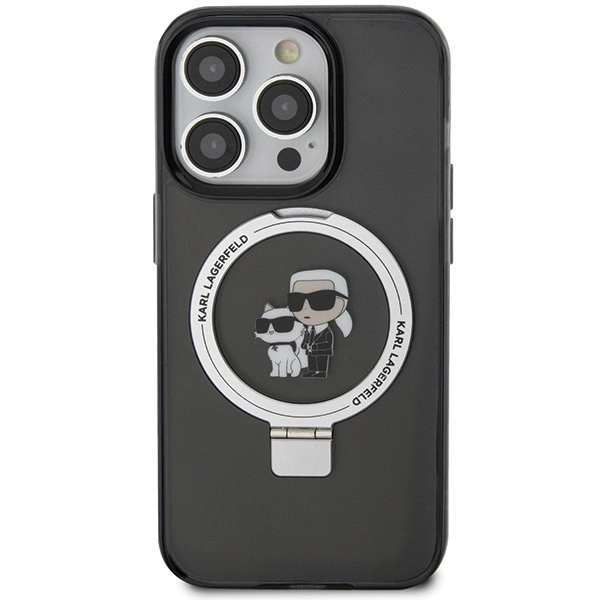 Karl Lagerfeld KLHMP15XHMRSKCK iPhone 15 Pro Max 6.7" black/black hardcase Ring Stand Karl&Choupette MagSafeeng