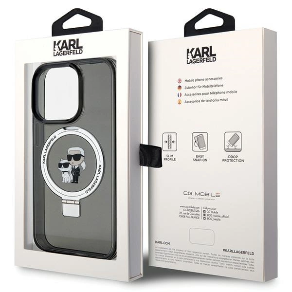 Karl Lagerfeld KLHMP15XHMRSKCK iPhone 15 Pro Max 6.7" black/black hardcase Ring Stand Karl&Choupette MagSafeeng