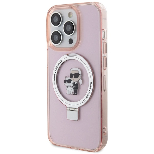 Karl Lagerfeld KLHMP15XHMRSKCP iPhone 15 Pro Max 6.7" pink/pink hardcase Ring Stand Karl&Choupette MagSafeeng