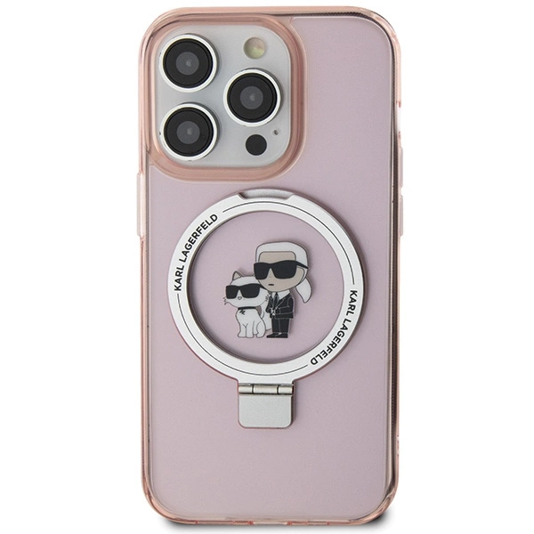 Karl Lagerfeld KLHMP15XHMRSKCP iPhone 15 Pro Max 6.7" pink/pink hardcase Ring Stand Karl&Choupette MagSafeeng