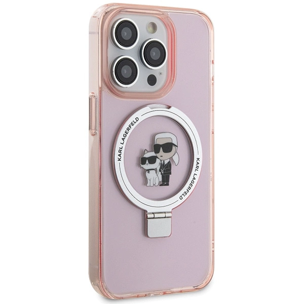 Karl Lagerfeld KLHMP15XHMRSKCP iPhone 15 Pro Max 6.7" pink/pink hardcase Ring Stand Karl&Choupette MagSafeeng
