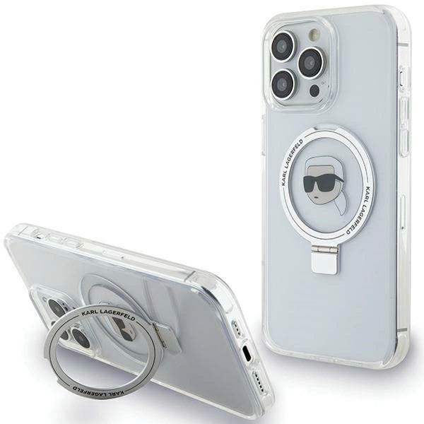 Karl Lagerfeld KLHMP15XHMRSKHH iPhone 15 Pro Max 6.7" white/white hardcase Ring Stand Karl Head MagSafeeng