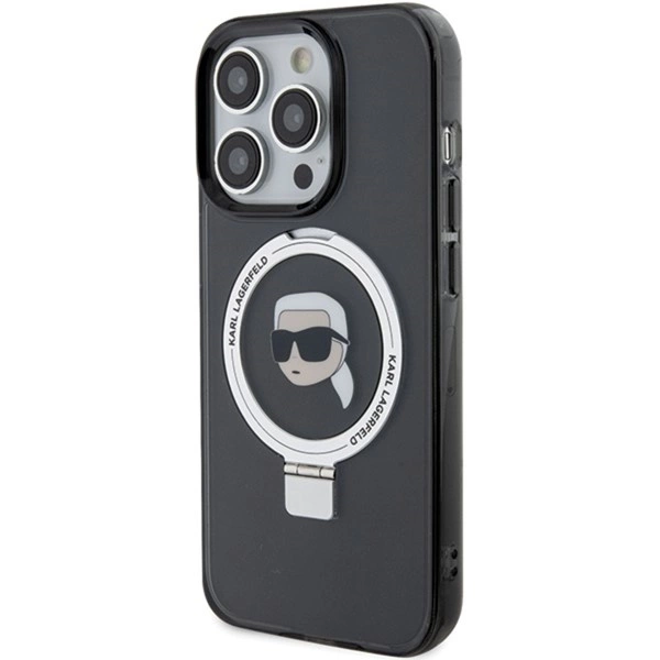 Karl Lagerfeld KLHMP15XHMRSKHK iPhone 15 Pro Max 6.7" black/black hardcase Ring Stand Karl Head MagSafeeng