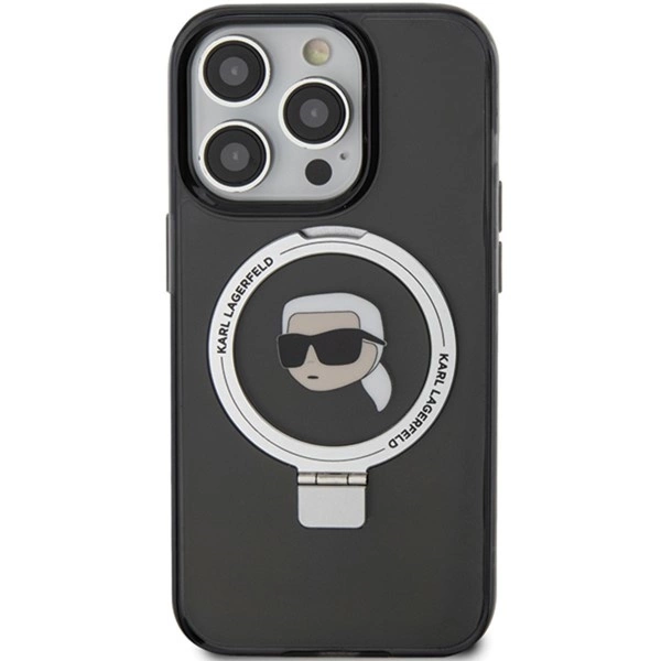 Karl Lagerfeld KLHMP15XHMRSKHK iPhone 15 Pro Max 6.7" black/black hardcase Ring Stand Karl Head MagSafeeng