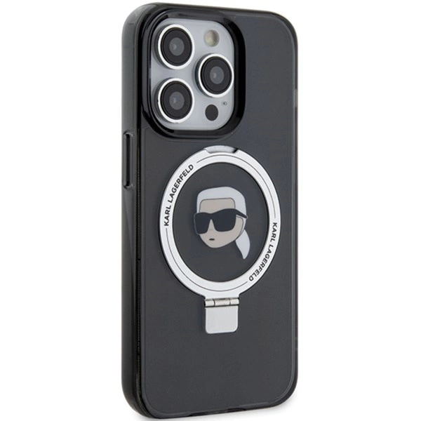 Karl Lagerfeld KLHMP15XHMRSKHK iPhone 15 Pro Max 6.7" black/black hardcase Ring Stand Karl Head MagSafeeng