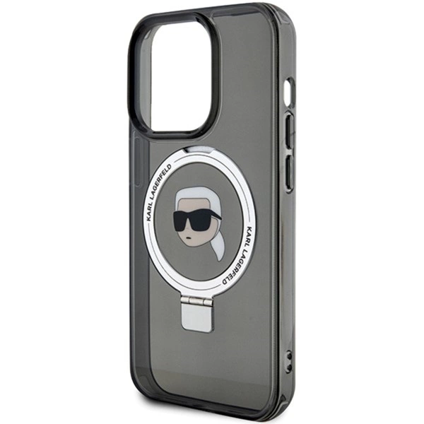 Karl Lagerfeld KLHMP15XHMRSKHK iPhone 15 Pro Max 6.7" black/black hardcase Ring Stand Karl Head MagSafeeng