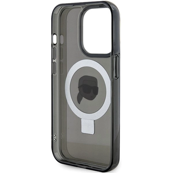 Karl Lagerfeld KLHMP15XHMRSKHK iPhone 15 Pro Max 6.7" black/black hardcase Ring Stand Karl Head MagSafeeng