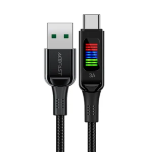 Acefast C7-04 USB-A USB-C 60W 1.2m cable with display - blackeng