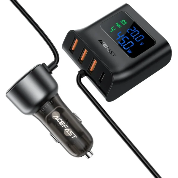Acefast B11 138W USB-A USB-C Car Charger with 6 Ports - Blackeng