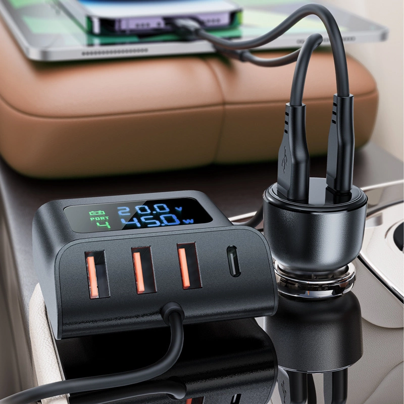 Acefast B11 138W USB-A USB-C Car Charger with 6 Ports - Blackeng