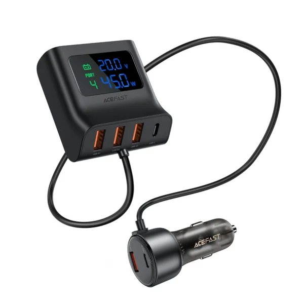 Acefast B11 138W USB-A USB-C Car Charger with 6 Ports - Blackeng