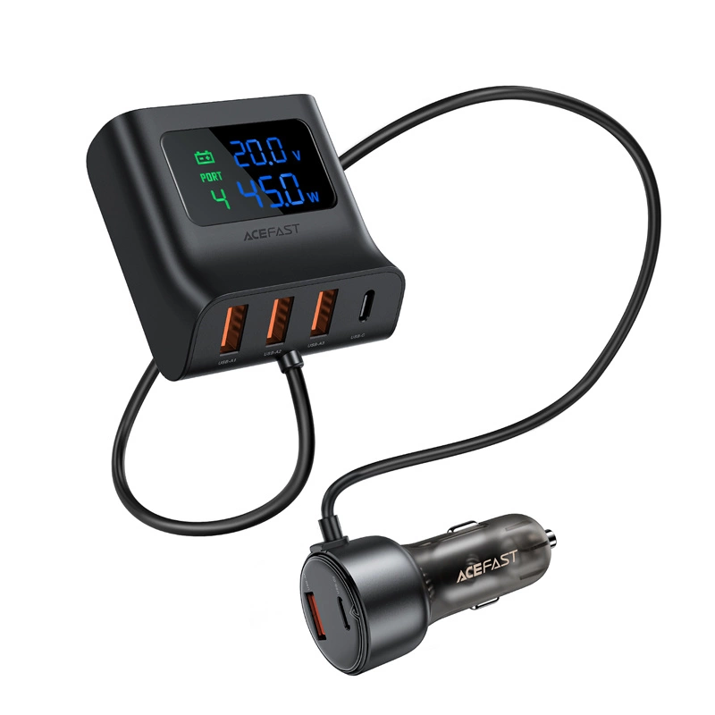 Acefast B11 138W USB-A USB-C Car Charger with 6 Ports - Blackeng