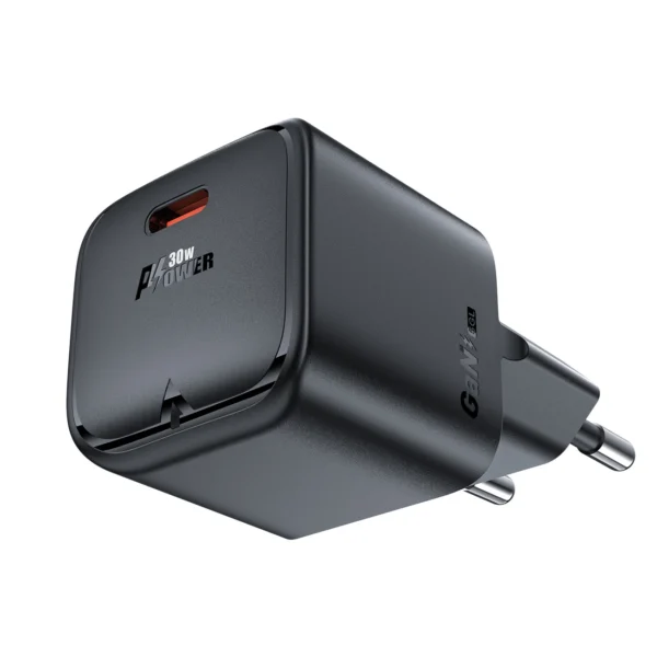Acefast A77 Mini PD 30W GaN USB-C wall charger - blackeng