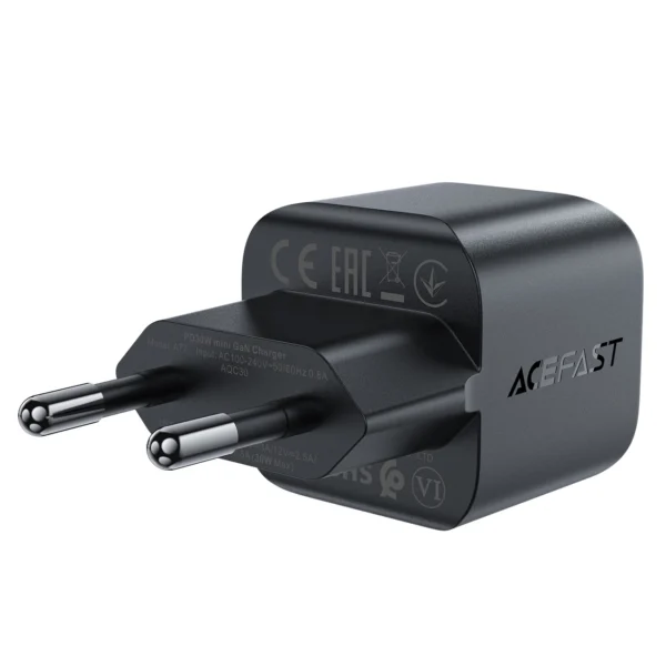 Acefast A77 Mini PD 30W GaN USB-C wall charger - blackeng