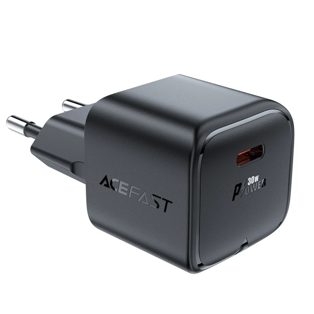 Acefast A77 Mini PD 30W GaN USB-C wall charger - blackeng