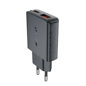Acefast A69 PD 30W GaN USB-A USB-C ultra slim wall charger - blackeng