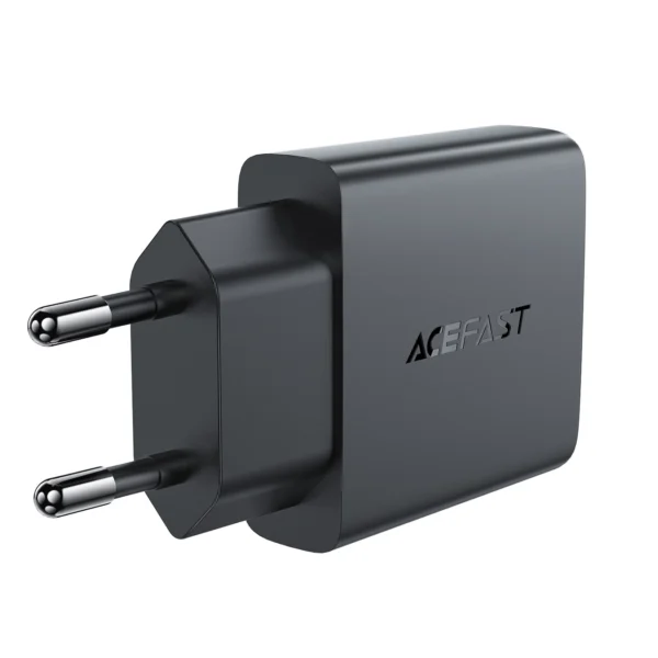Acefast A69 PD 30W GaN USB-A USB-C ultra slim wall charger - blackeng