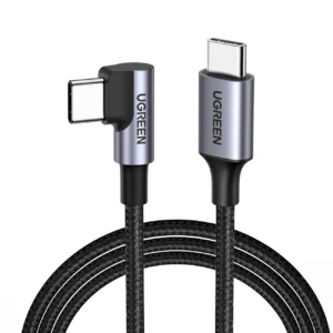 Ugreen US255 50122 USB-C (straight) / USB-C (angled) PD QC cable 60W 3A 0.5m - grayeng