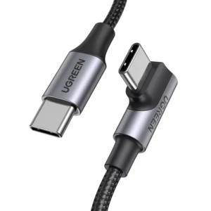 Ugreen US334 70645 USB-C (angled) / USB-C (straight) cable 100W PD 2m - blackeng