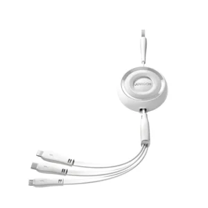 Joyroom Colorful Series S-A40 Cable Retractable 3in1 USB-A - USB-C / Lightning / Micro USB 1m - Whiteeng