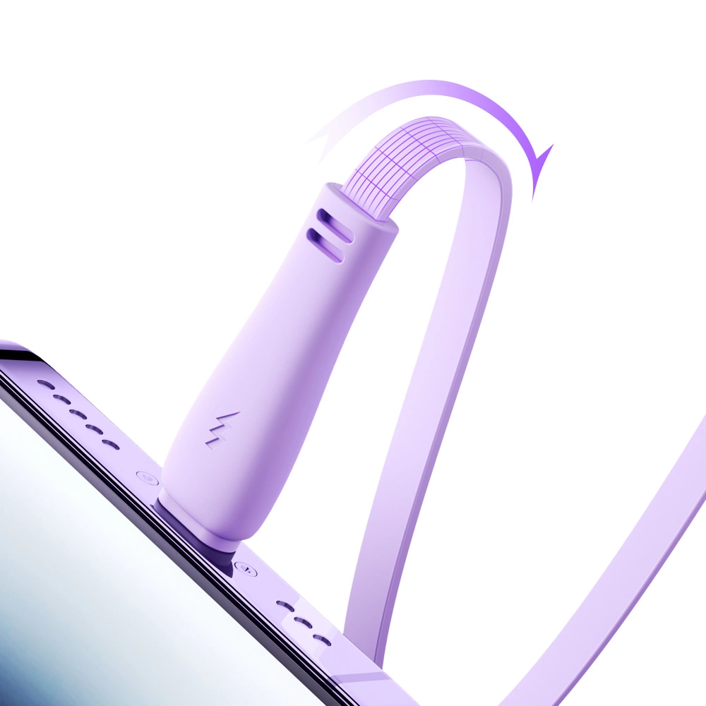 Joyroom Colorful Series S-A40 Cable Retractable 3in1 USB-A - USB-C / Lightning / Micro USB 1m - Purpleeng
