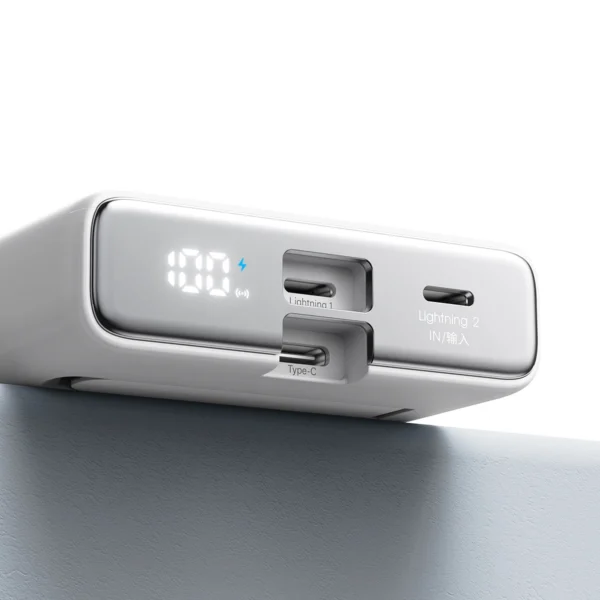 Powerbank Joyroom JR-PBM01 magnetic 10000mAh 20W with stand + Lightning cable - USB-C - whiteeng