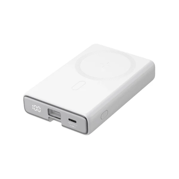 Powerbank Joyroom JR-PBM01 magnetic 10000mAh 20W with stand + Lightning cable - USB-C - whiteeng
