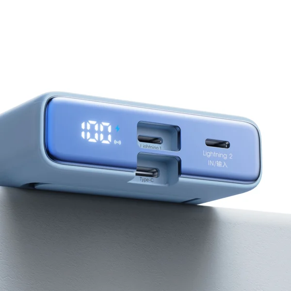 Powerbank Joyroom JR-PBM01 magnetic 10000mAh 20W with stand + Lightning cable - USB-C - blueeng