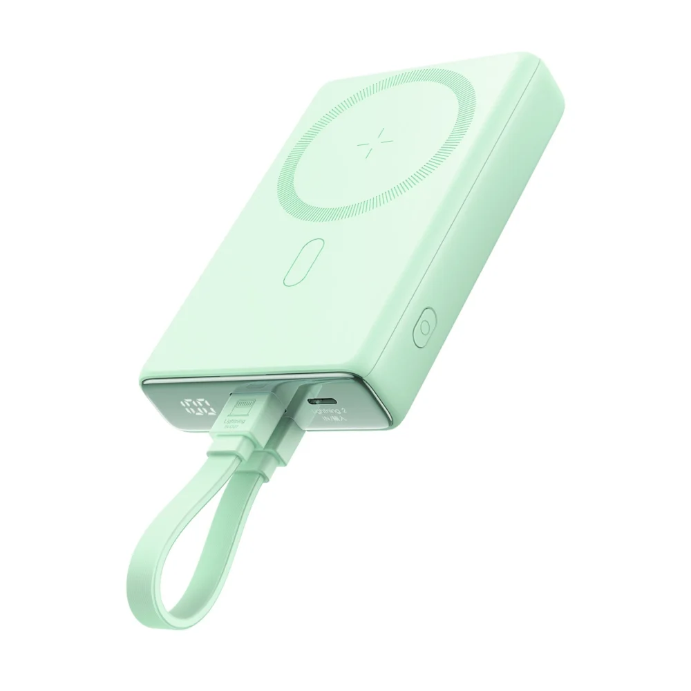 Powerbank Joyroom JR-PBM01 magnetic 10000mAh 20W with stand + Lightning cable - USB-C - greeneng