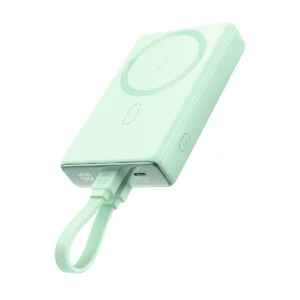 Powerbank Joyroom JR-PBM01 magnetic 10000mAh 20W with stand + Lightning cable - USB-C - greeneng