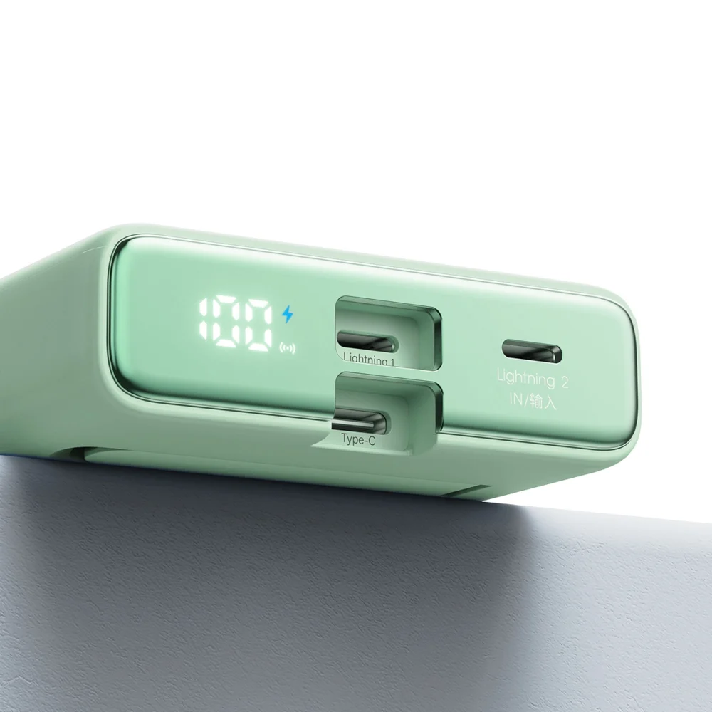 Powerbank Joyroom JR-PBM01 magnetic 10000mAh 20W with stand + Lightning cable - USB-C - greeneng