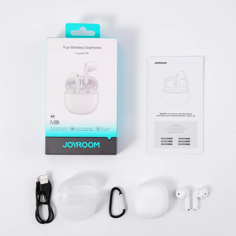 TWS Joyroom Funpods Series JR-FB1 Bluetooth 5.3 wireless headphones - whiteeng