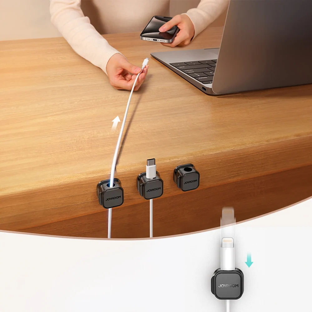 Joyroom JR-ZS368 magnetic cable organizer - black (3 pcs.)eng