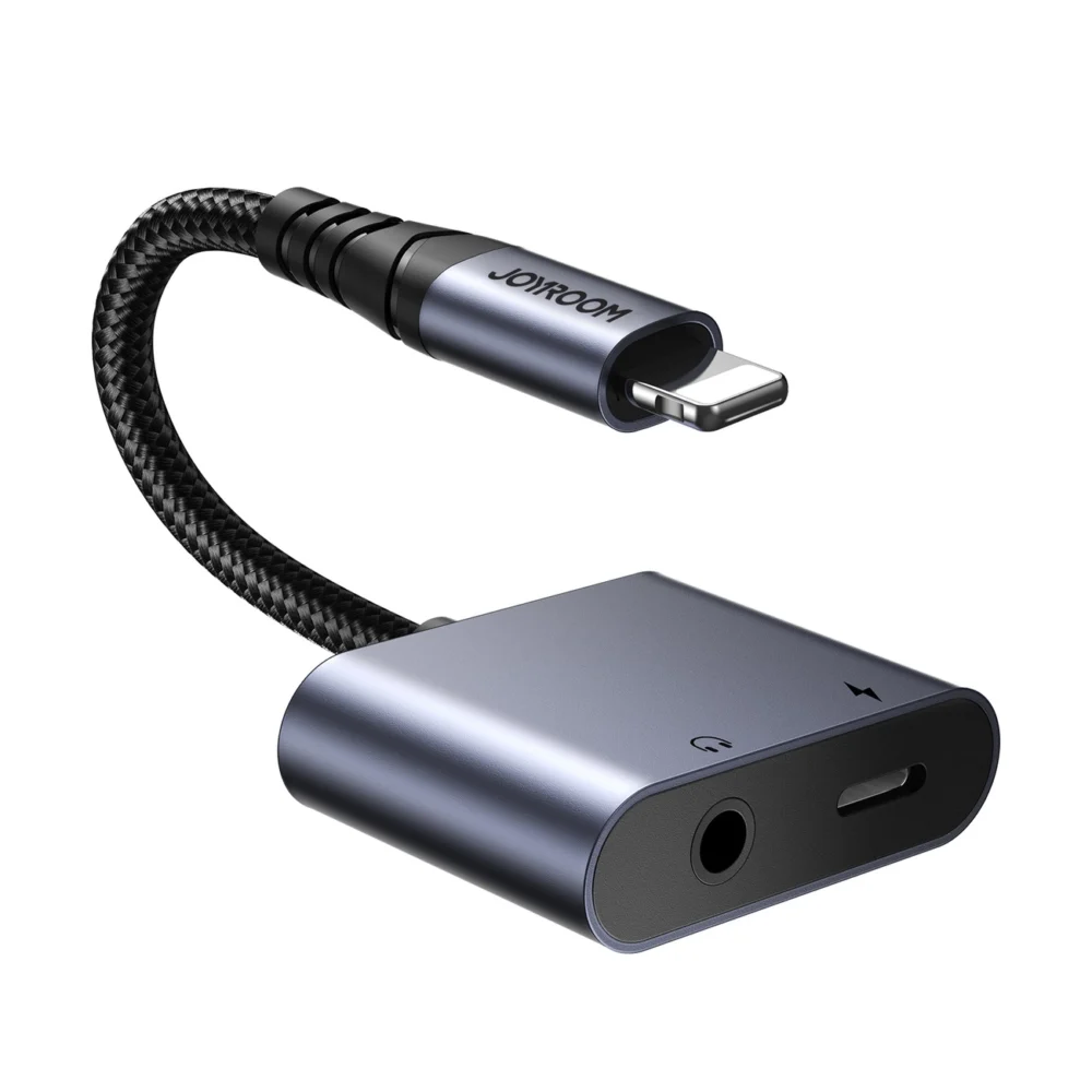Joyroom SY-L01 Lightning to Lightning / 3.5 mm mini jack DAC adapter 2in1 - blackeng