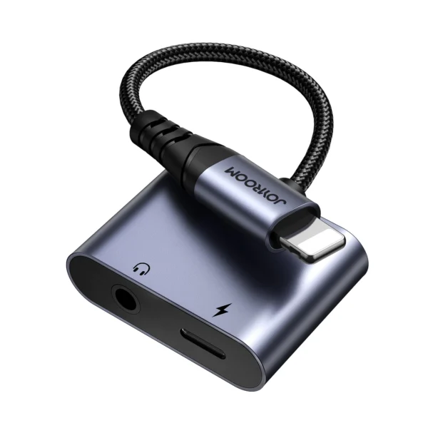 Joyroom SY-L01 Lightning to Lightning / 3.5 mm mini jack DAC adapter 2in1 - blackeng