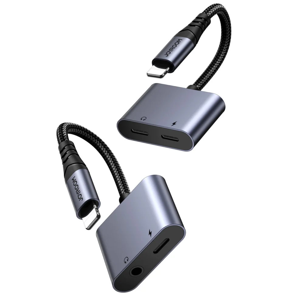 Joyroom SY-L01 Lightning to Lightning / 3.5 mm mini jack DAC adapter 2in1 - blackeng