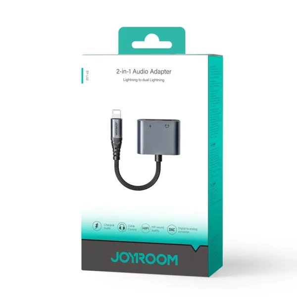 Joyroom SY-L02 Lightning to 2x Lightning DAC adapter 2in1 - blackeng
