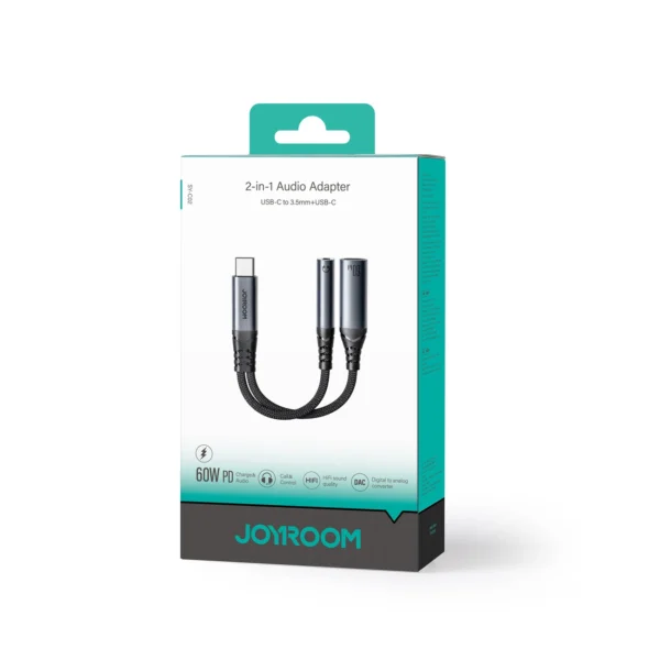 Joyroom SY-C02 2in1 DAC adapter USB-C to USB-C / 3.5 mm mini jack - blackeng