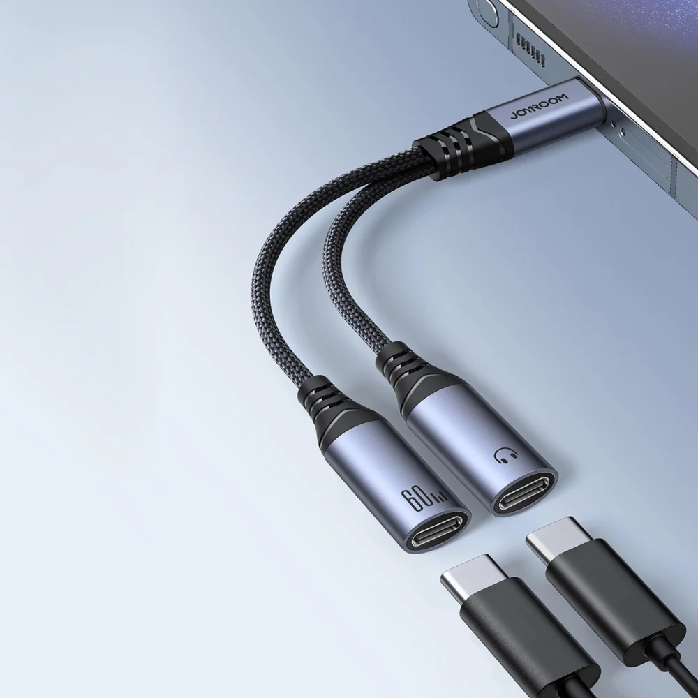 Joyroom SY-C03 USB-C to 2x USB-C 2in1 DAC adapter - blackeng