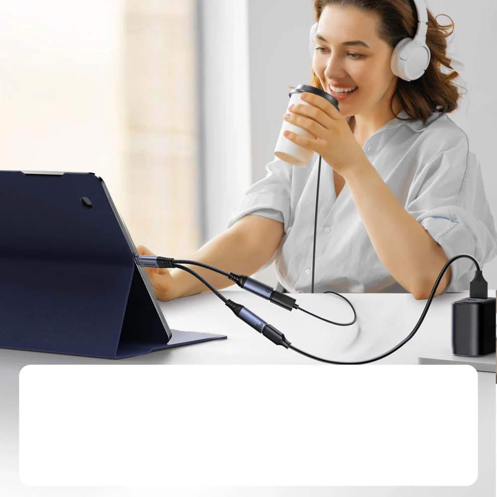 Joyroom SY-C03 USB-C to 2x USB-C 2in1 DAC adapter - blackeng