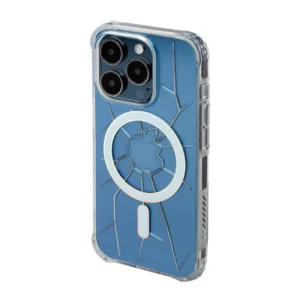 MagSafe Kingxbar PQY Crack Series Silicone Case for iPhone 15 Pro - Transparenteng