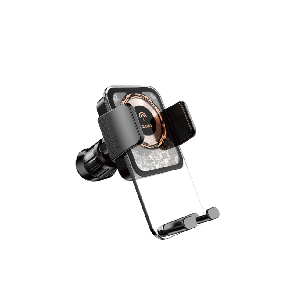Dudao F19 clamp car holder with 15W inductive charger - blackeng