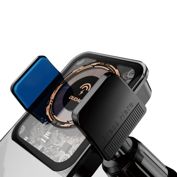 Dudao F19 clamp car holder with 15W inductive charger - blackeng