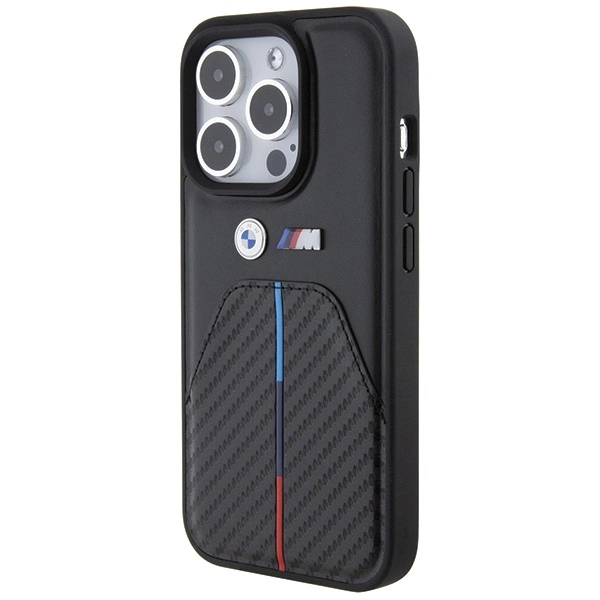 BMW Stamped Tricolor Stripe iPhone 15 Pro Case - Blackeng